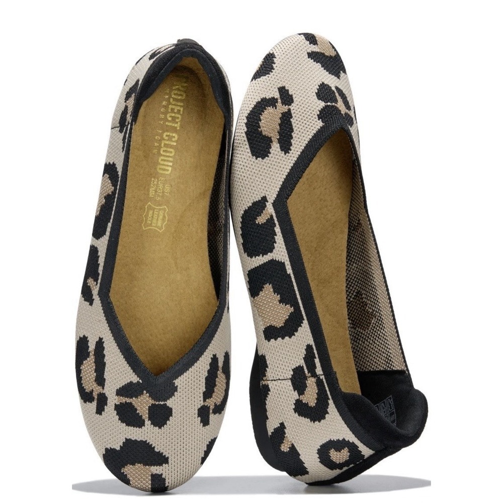 NEW! Project Cloud Prospect Women's Ballet Flats - Women's 10 - Leopard Knit $50